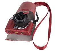Funda protectora VOVMOEYA para cámara Fujifilm X-M5 sin espejo, media funda con cubierta frontal y correa para el hombro, botón a presión, Red