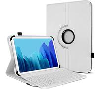 Funda protectora y modo soporte horizontal en color blanco con teclado francés Azerty Bluetooth para tablet Thomson TEO 10S RK2BK32