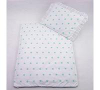 Funda rawstyle 4 piezas Set para carrito cama de techo + cojín + relleno (Blanco con Estrellas verdes)