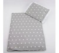 Funda rawstyle 4 piezas Set para carrito cama de techo + cojín + relleno (gris con estrellas blancas)