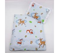 Funda rawstyle 4 piezas Set para carrito cama de techo + cojín + relleno negro Hellblau + Fuchs Talla:1 x Kissen 25cm x 35cm und 1 x Decke 70cm x 50cm