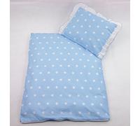 Funda rawstyle 4 piezas Set para carrito cama de techo + cojín + relleno negro Hellblau + Sterne weiß Talla:1 x Kissen 25cm x 35cm und 1 x Decke 70cm x 50cm