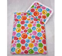 Funda rawstyle 4 piezas Set para carrito cama de techo + cojín + relleno negro Knöpfe bunt Talla:1 x Kissen 25cm x 35cm und 1 x Decke 70cm x 50cm
