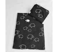 Funda rawstyle 4 piezas Set para carrito cama de techo + cojín + relleno negro Schafe Schwarz Talla:1 x Kissen 25cm x 35cm und 1 x Decke 70cm x 50cm