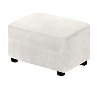 Funda rectangular de terciopelo extra grande, lavable, elástica, antideslizante, suave, reposapiés, plegable, para sala de estar (blanco)