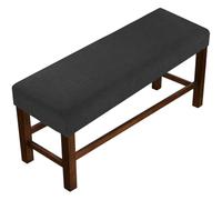 Funda Rectangular Elástica Jacquard para Banco, Protector De Asiento Extraíble Y Lavable, Antipolvo, para Comedor, Dormitorio, Cocina, Hotel, Banquete, Taburete De Piano(Black,M:130-150CM/52-59in)