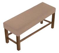 Funda Rectangular Elástica Jacquard para Banco, Protector De Asiento Extraíble Y Lavable, Antipolvo, para Comedor, Dormitorio, Cocina, Hotel, Banquete, Taburete De Piano(Camel,M:130-150CM/52-59in)