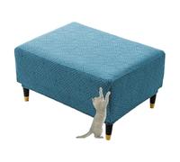 Funda rectangular elástica para taburete, funda elástica para taburete, funda de banco otomana de almacenamiento, a prueba de animales, lavable, para sala de estar (azul, XL)