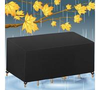 Funda rectangular Oxford 420D para mesa de patio, 200 x 125 x 90 cm, impermeable, resistente al viento, a los rayos UV, al polvo, protector de muebles de jardín