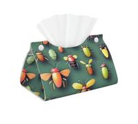 Funda rectangular para caja de pañuelos Atlas de insectos, de piel sintética, elegante estuche de pañuelos faciales, organizador de papel facial decorativo moderno para mesa, baño, coche