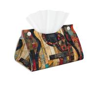 Funda rectangular para caja de pañuelos con diseño de guitarra artística, para el hogar, viajes, coche, decoración de almacenamiento