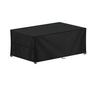 Funda rectangular para mesa de exterior 165x115x80cm en poliéster negro con bolsa de transporte