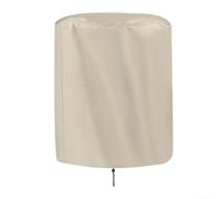Funda redonda impermeable para mesa de patio, 52 x 58 cm, tela Oxford 210D para mesas pequeñas redondas de bar y cóctel, funda con cordón resistente al viento (beige)