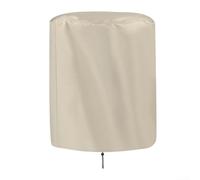 Funda redonda para mesa de patio, 52 x 58 cm, impermeable, tela Oxford 210D, protector de muebles de jardín con cordón para mesas de cóctel pequeñas, color negro (beige)