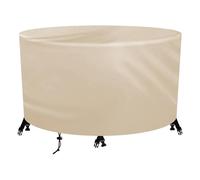 Funda redonda para mesa de patio, impermeable, 100 x 100 cm, resistente, 420D, resistente a los rayos UV, a prueba de desgarros, resistente al viento, para muebles de exterior, para mesas circulares