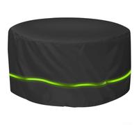 Funda redonda para muebles de jardín, impermeable, 210D, Oxford, protector de mesa con cordón, color negro (190 x 71 cm)