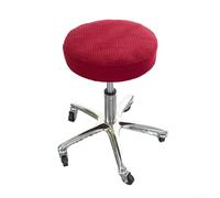 Funda redonda para sillas giratorias, hecha de tela de franela elástica para evitar manchas y arrugas, lavable a máquina y fácil de mantener (rojo vino)