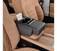 Funda Reposabrazos Coche para Alfa Romeo Giulia/Giulietta/Mito/Stelvio,Almohadilla de Reposabrazos Consola Central Multifuncional Impermeable Accesorios,E Grey
