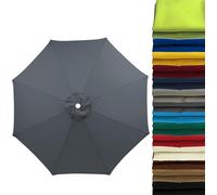 Funda Repuesto para Sombrilla 2m/2.5m/2.8m/3m/3.5m/4m para 6/8 Varas | UV50+ Resistente al Viento e Impermeable | Tela Premium Gris Claro para Jardín, Terraza, Playa, Piscina,#7-200 cm 6 streben