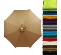 Funda Repuesto para Sombrilla 2m/2.5m/2.8m/3m/3.5m/4m para 6/8 Varas | UV50+ Resistente al Viento e Impermeable | Tela Premium Gris Claro para Jardín, Terraza, Playa, Piscina,F-250 cm 8 streben