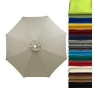 Funda Repuesto para Sombrilla 2m/2.5m/2.8m/3m/3.5m/4m para 6/8 Varas | UV50+ Resistente al Viento e Impermeable | Tela Premium Gris Claro para Jardín, Terraza, Playa, Piscina,B-300 cm 8 streben