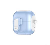 Funda resistente a caídas para Huawei FreeClip 2 con mecanismo de apertura automática de tapa y función de soporte para una mayor facilidad de uso (azul blanco)
