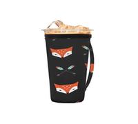 Funda reutilizable para café helado con asa, cabeza de zorro, funda de neopreno para taza de flecha de zorro, soporte para tazas para bebidas frías, 473 a 510 ml