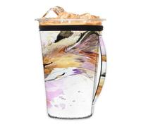 Funda reutilizable para café helado con asa, diseño de zorro animal, funda aislante de neopreno vintage para bebidas frías, bebidas de 30 a 32 onzas