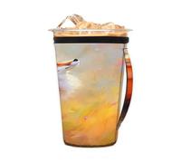 Funda reutilizable para café helado con asa, diseño de zorro de acuarela, funda aislante de neopreno para bebidas frías, 680.4 g - 793.8 g