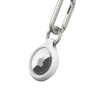 Funda RHINOSHIELD para AirTag, con mosquetón y Enganche para Llavero | Resistente a arañazos, Ajuste preciso, protección Total, Puedes colocarlo en tu Llavero, en tu Mochila, Maletas y más - Blanco