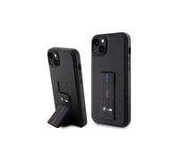 Funda rígida BMW para iPhone 14 Plus con agarre, color negro.