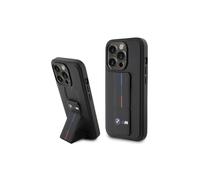 Funda rígida BMW para iPhone 15 Pro Max con agarre, color negro.