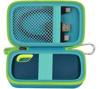 Funda rígida compatible con SanDisk 500 GB, 1 TB, 2 TB, 4 TB, SSD portátil Extreme, hasta 1050 MB/s, USB-C, USB 3.2 Gen 2, unidad externa de estado sólido, soporte de viaje para cable USB, color verde