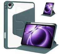 Funda rígida de acrílico Transparente con rotación de 360 Grados for Xiaomi Pad 7S Pro de 12,5 Pulgadas (2025) con Soporte for bolígrafo.(Dark Green)