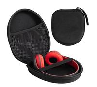 Funda rígida de Almacenamiento para Auriculares de Audio, Funda de Transporte a Prueba de Golpes de EVA para Cascos circumaurales, compacta y Ligera con Bolsillo de Red Interior-Negro