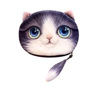 Funda rígida de felpa con diseño de gato en 3D para niñas, bolso de mano, Purple, Talla única