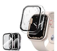 Funda rígida de policarbonato ASTRAEA con protector de cristal templado para Apple Watch Series 9/8/7 de 45 mm: anticaídas, ligera y compatible con