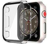 Funda rígida de policarbonato XiHAMA con protector de cristal templado compatible con Apple Watch Series 9, 8, 7 y Ultra.