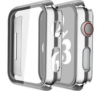 Funda rígida de policarbonato XiHAMA con protector de cristal templado compatible con Apple Watch Series 9, 8, 7 y Ultra.