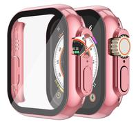 Funda rígida de policarbonato XiHAMA con protector de cristal templado compatible con Apple Watch Series 9, 8, 7 y Ultra.