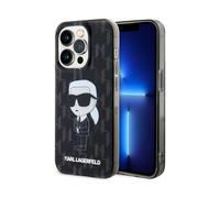 Funda rígida de TPU Karl Lagerfeld Ikonik Monogram, Negra - iPhone 15 Pro Max