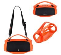 Funda rígida de transporte de viaje / funda de silicona suave compatible con JBL Xtreme 4 altavoz Bluetooth inalámbrico portátil accesorios de carcasa protectora (cubierta de goma suave naranja)