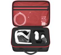 Funda rígida de transporte para auriculares Meta Quest 3/Quest 3S todo en uno VR y controladores táctiles, bolsa de almacenamiento de viaje con cubierta facial de silicona, protector de lente y