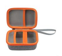 Funda rígida de viaje para Yoto para mini jugador, bolsa de almacenamiento protectora con tarjetero y bolsillo para cables, carcasa de EVA gris y naranja, 145 x 98 mm
