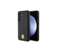 Funda rígida Ferrari con base cosida de carbono para Samsung Galaxy S24 de 6,2", color negro - FEHCS24SN3PUK