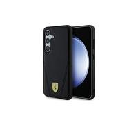 Funda rígida Ferrari Hot Stamp V Lines con MagSafe para Samsung Galaxy S24 de 6,2", color negro - FEHMS24SP3BAK