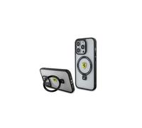 Funda rígida Ferrari para iPhone 15 Pro de 6,1" con MagSafe y soporte de anilla, transparente - FEHMP15LUSCAH