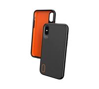 Funda rígida Gear4 Battersea con protección Avanzada contra Impactos [Protegida por D3O], Protección Trasera de Vidrio, Diseño Delgado y Resistente para iPhone X/XS - Negra