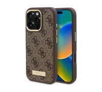 Funda rígida Guess con placa 4G Logo y MagSafe - iPhone 16 Pro Max, Marrón