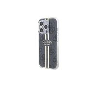 Funda rígida Guess IML 4G Gold Stripe para iPhone 15 Pro Max 6.7" Negro